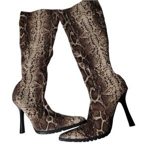Steve Madden snakeskin print heel boots size 6.5M  *